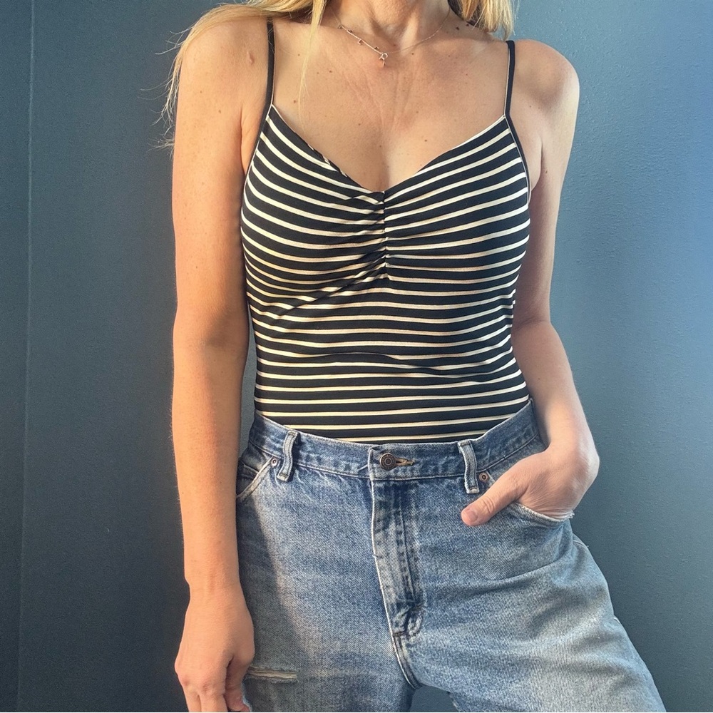 Ladakh Australia Black and White Striped Bodysuit size Small